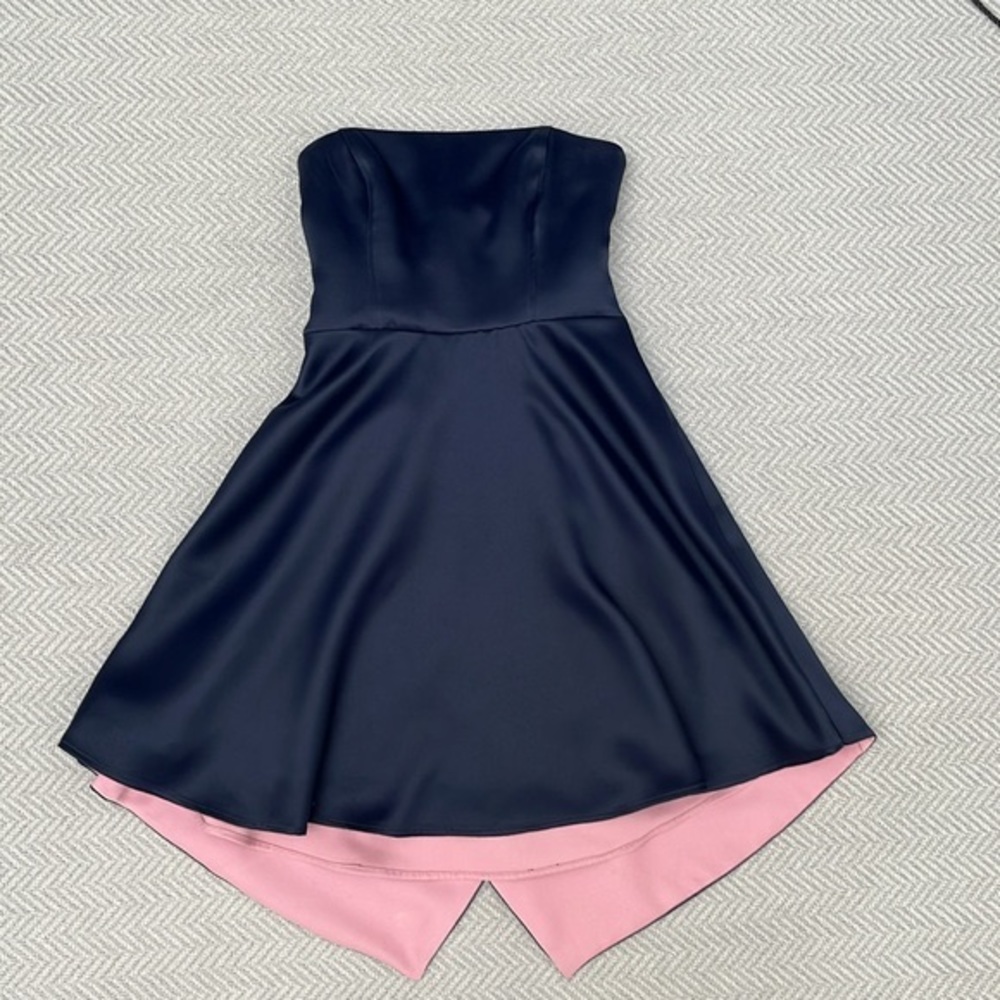 HALSTON HERITAGE Satin Strapless Dress